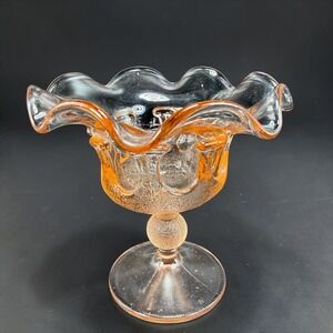 Stelvia Glass Company Italy Ruffled Rim Footed Compote Candy‎ Dish Wayne Husted